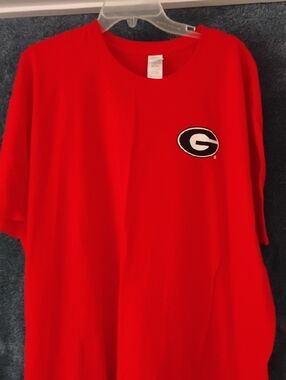 Gildan Bright Red Short Sleeve Tee with Black & White 'G' Patch